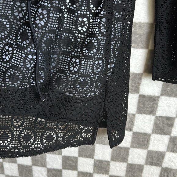 Islander medium M black lace swimsuit cover tunic black - Picture 4 of 8